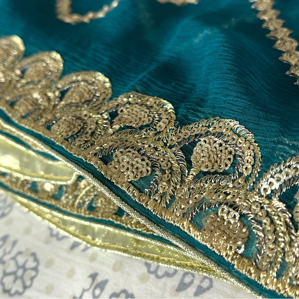 Sequin Embellished Chiffon Dupatta/Scarf - Picture 4 of 12